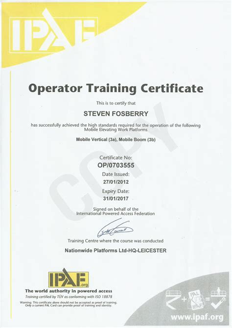 small plant operator certificate